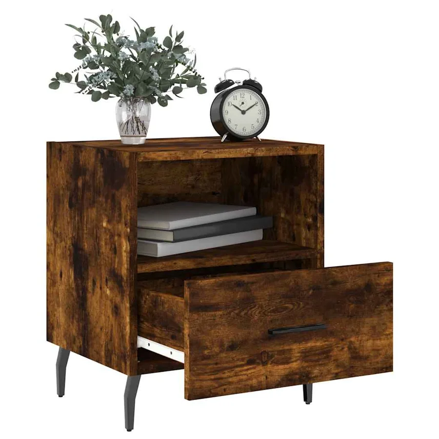 Tables de chevet 2pcs chêne fumé 40x35x47,5cm bois d’ingénierie - 3