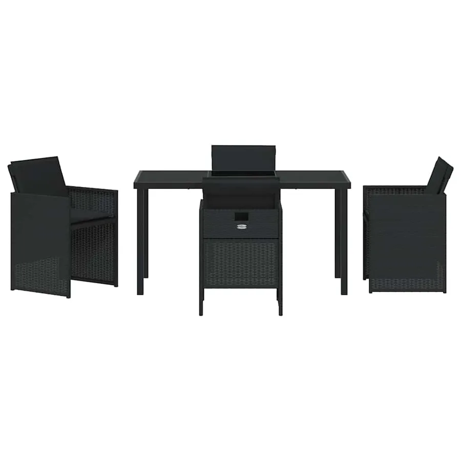Ensemble de salle à manger pour jardin 5 pcs Noir polyrotin - 7