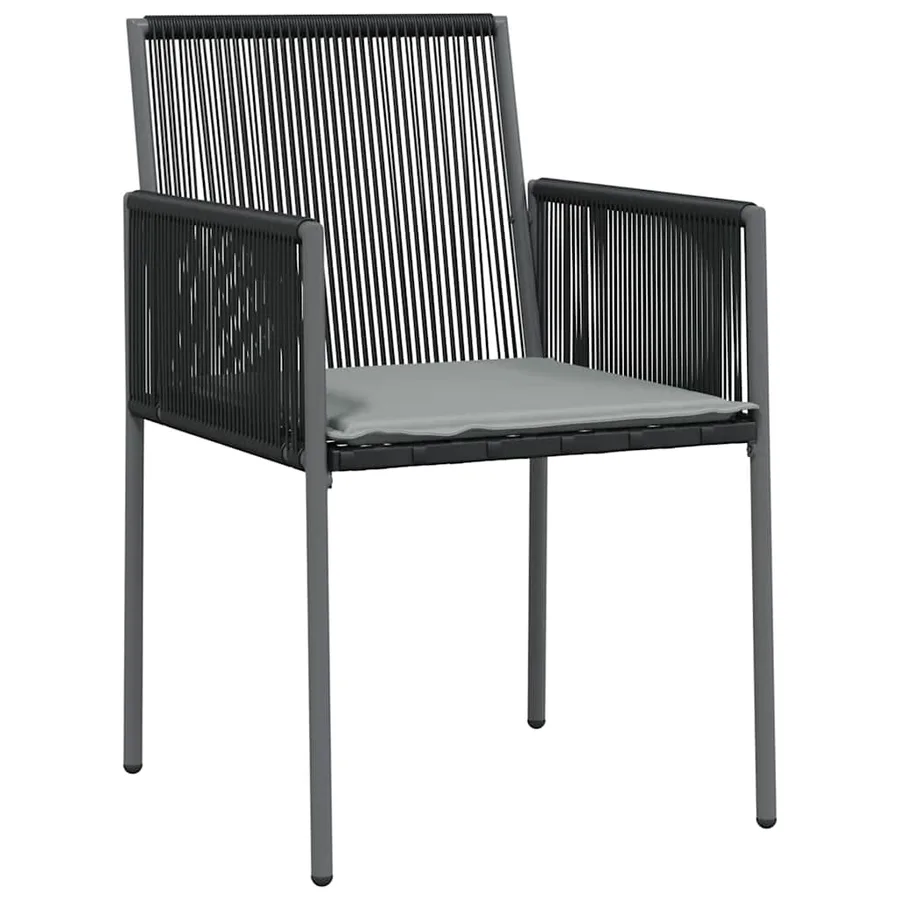 Ensemble de salle à manger pour jardin 9 pcs Noir Rotin PE - 6