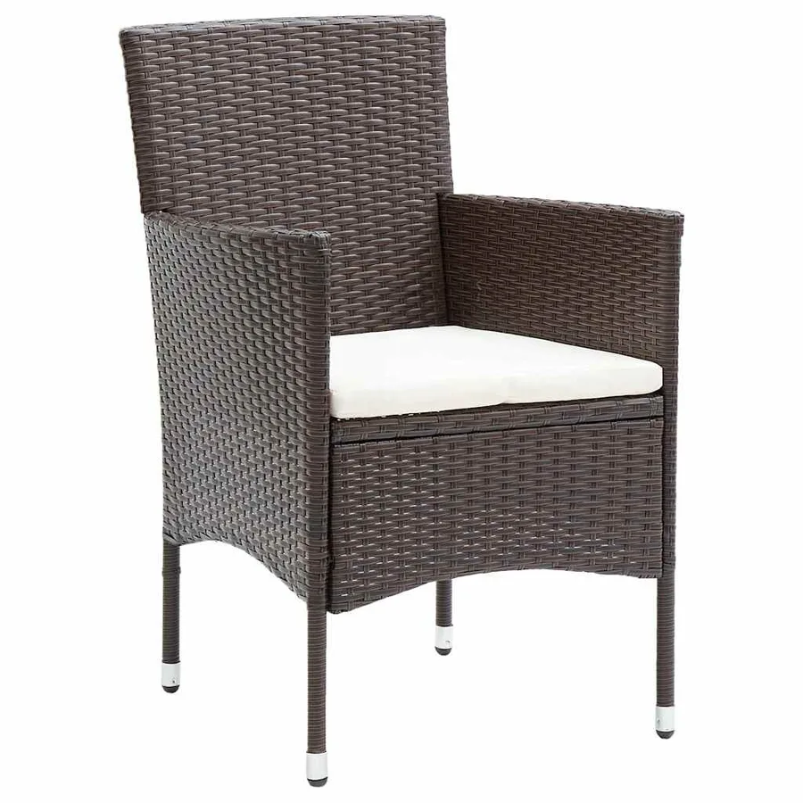 Ensemble de salle à manger pour jardin 9 pcs Marron polyrotin - 6