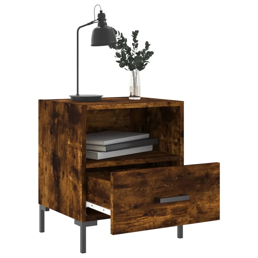 Tables de chevet 2pcs chêne fumé 40x35x47,5cm bois d’ingénierie - 3