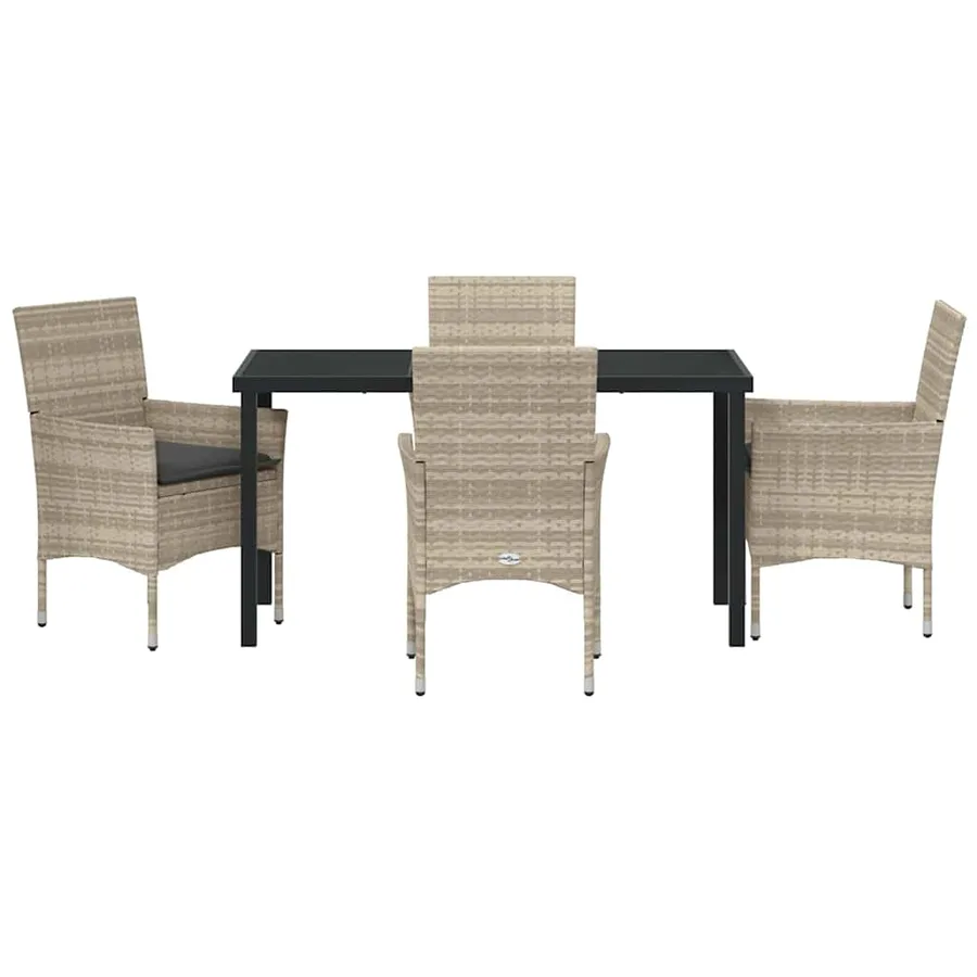 Ensemble de salle à manger pour jardin 5 pcs Gris clair - 7