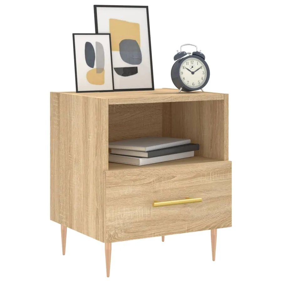 Tables de chevet 2 pcs chêne sonoma 40x35x47,5 cm - 3