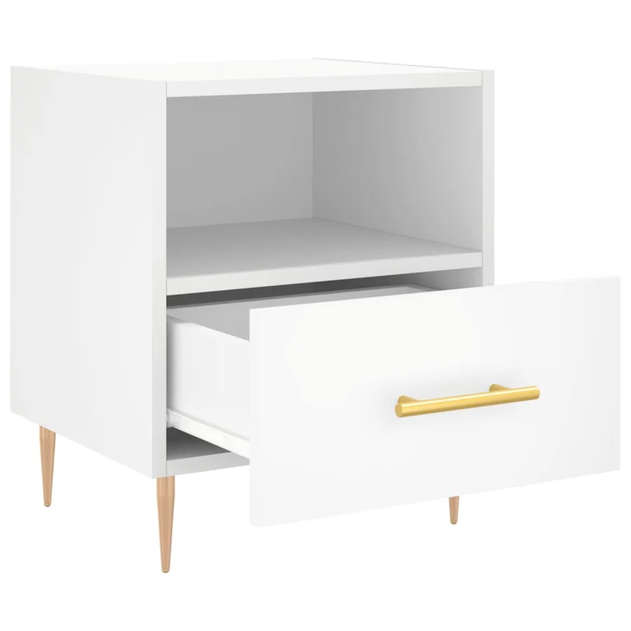Tables de chevet 2 pcs blanc 40x35x47,5 cm bois d’ingénierie - 7