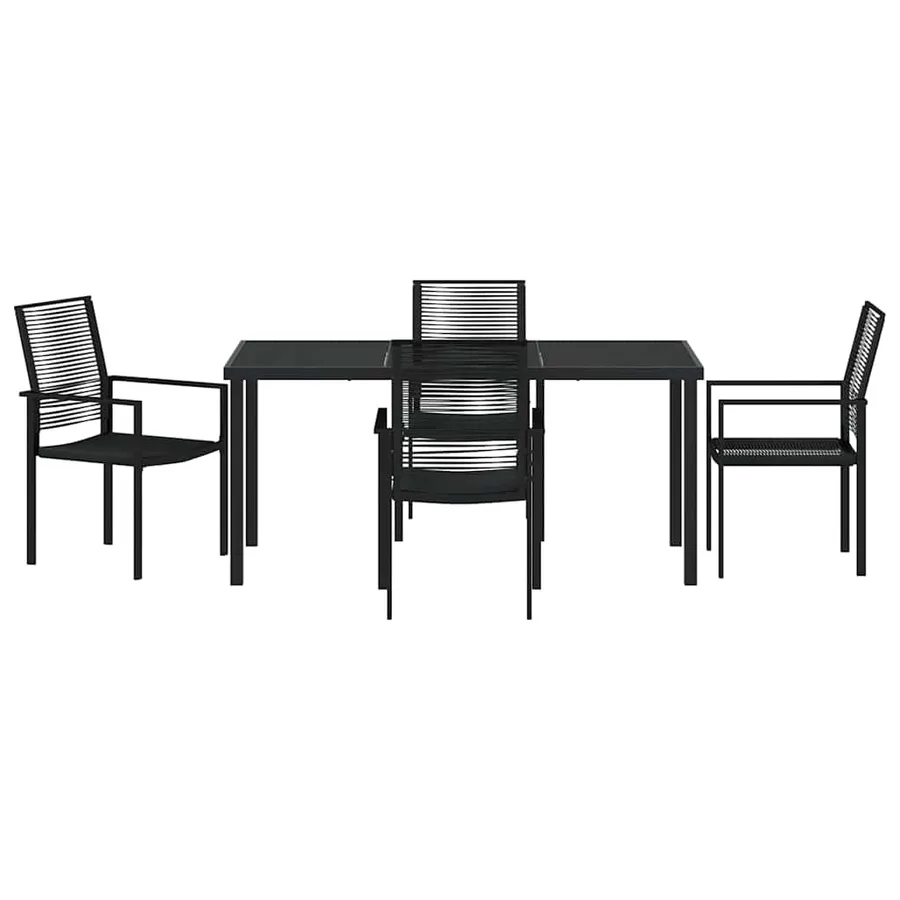 Ensemble de salle à manger pour jardin 5 pcs Noir - 7