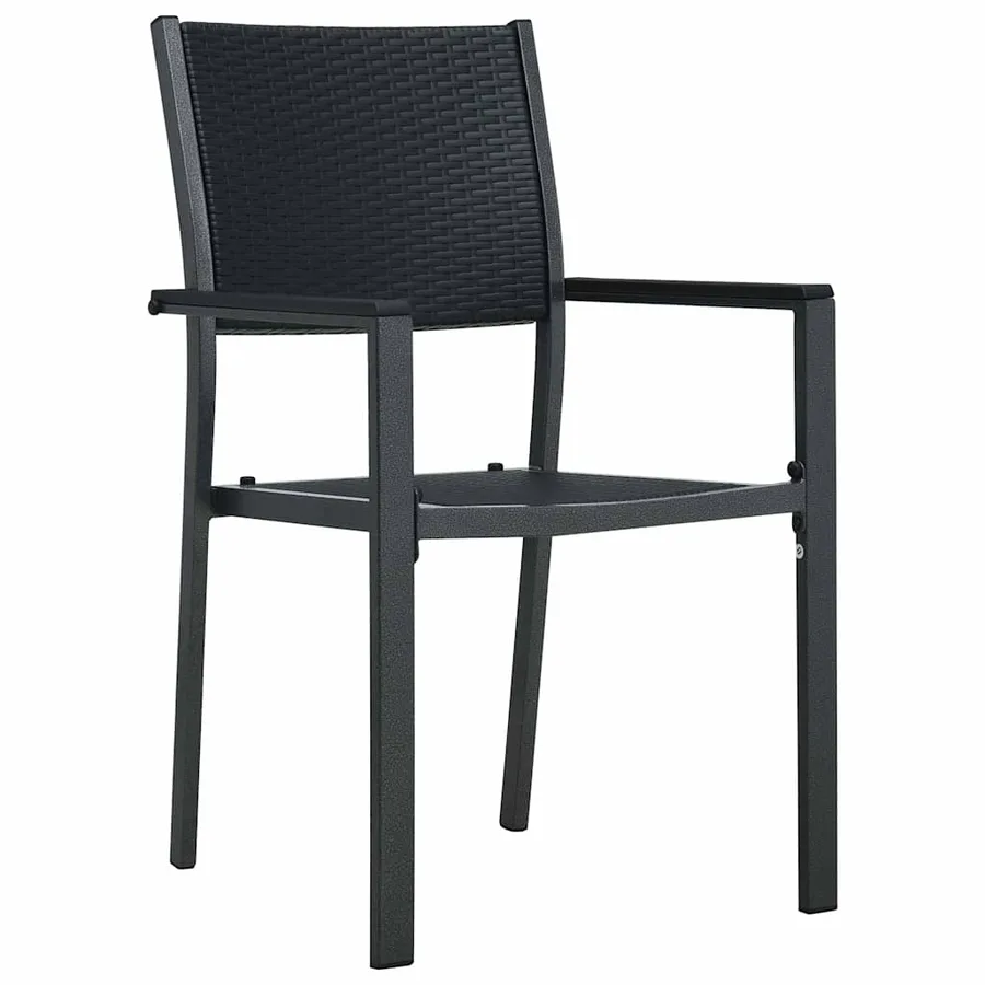 Ensemble de salle à manger pour jardin 7 pcs Noir - 6