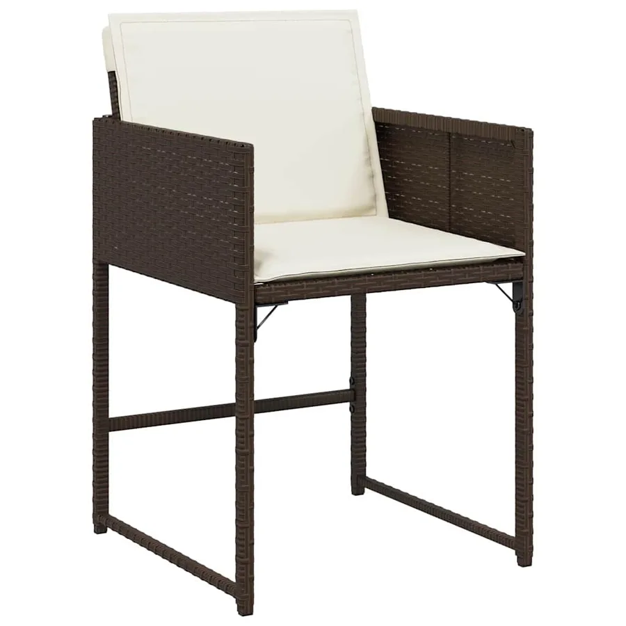 Ensemble de salle à manger pour jardin 5 pcs Marron polyrotin - 6