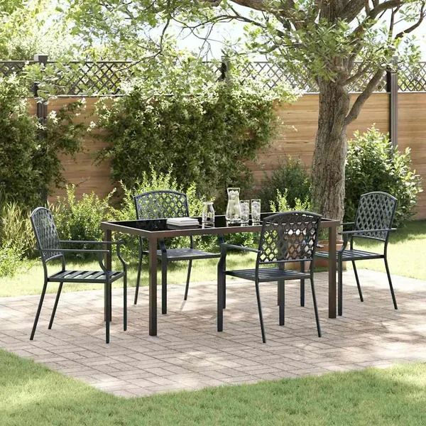 Ensemble de salle à manger pour jardin 5 pcs Anthracite