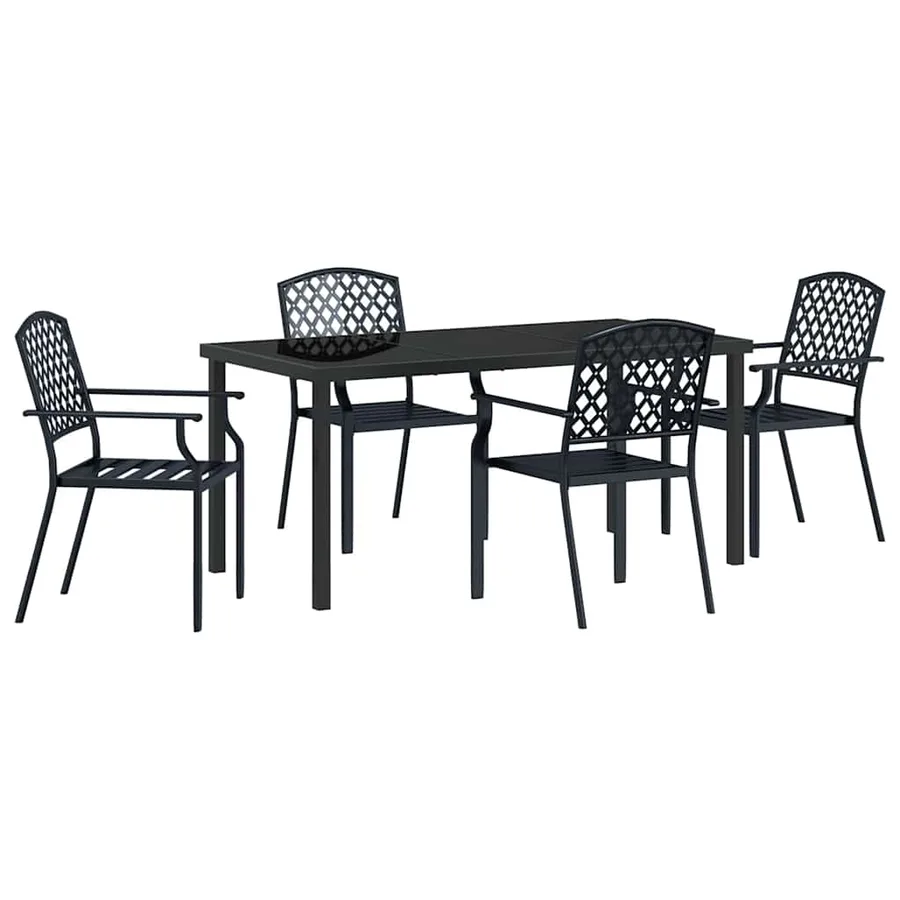 Ensemble de salle à manger pour jardin 5 pcs Anthracite - 2