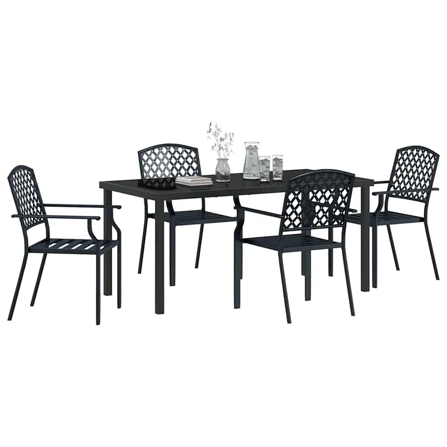 Ensemble de salle à manger pour jardin 5 pcs Anthracite - 3