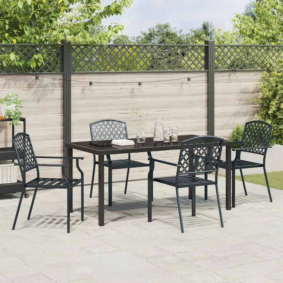 Ensemble de salle à manger pour jardin 5 pcs Anthracite - 4