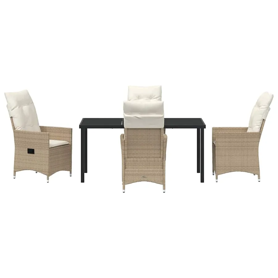 Ensemble de salle à manger pour jardin 5 pcs Beige polyrotin - 7