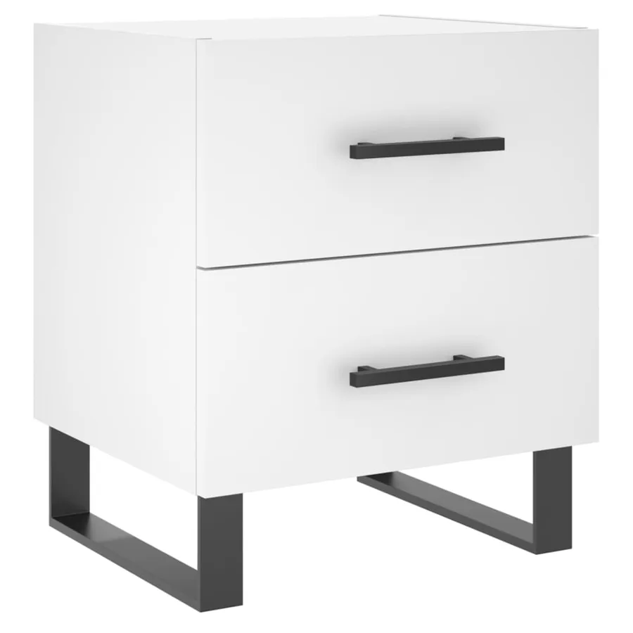 Tables de chevet 2 pcs blanc 40x35x47,5 cm bois d’ingénierie - 5