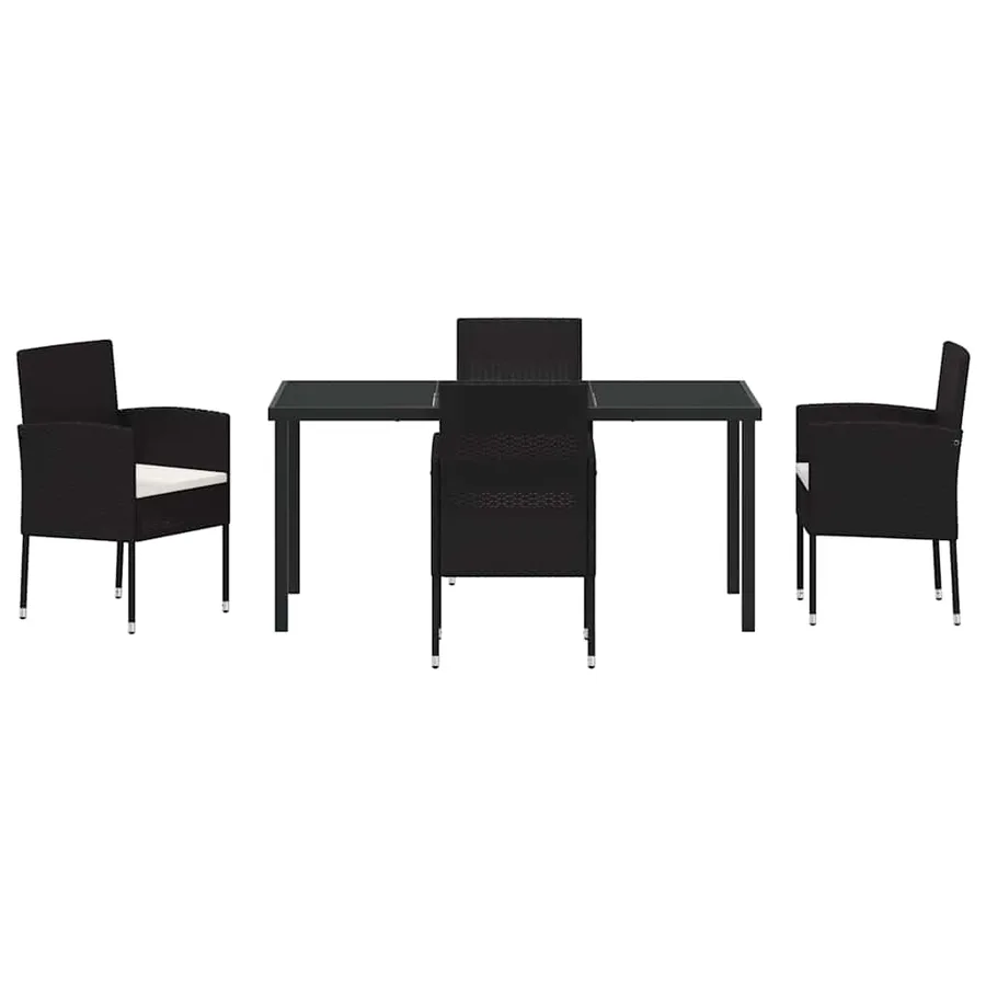 Ensemble de salle à manger pour jardin 5 pcs Noir polyrotin - 7