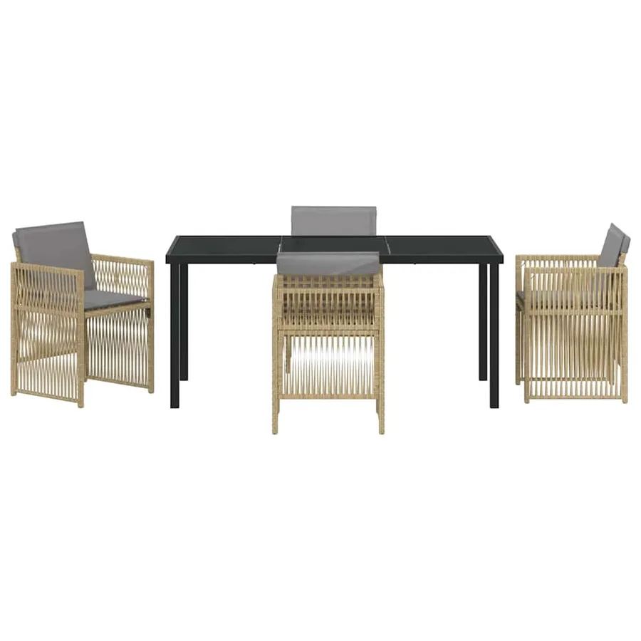 Ensemble de salle à manger pour jardin 5 pcs Beige - 7