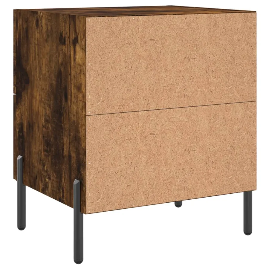 Table de chevet chêne fumé 40x35x47,5 cm bois d’ingénierie - 8