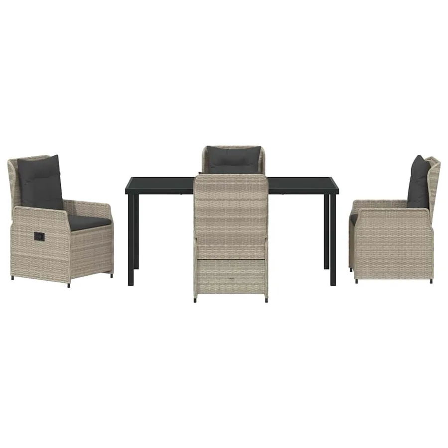 Ensemble de salle à manger pour jardin 5 pcs Gris clair - 7