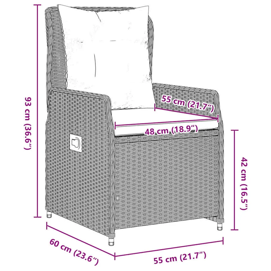 Ensemble de salle à manger pour jardin 5 pcs Gris clair - 8