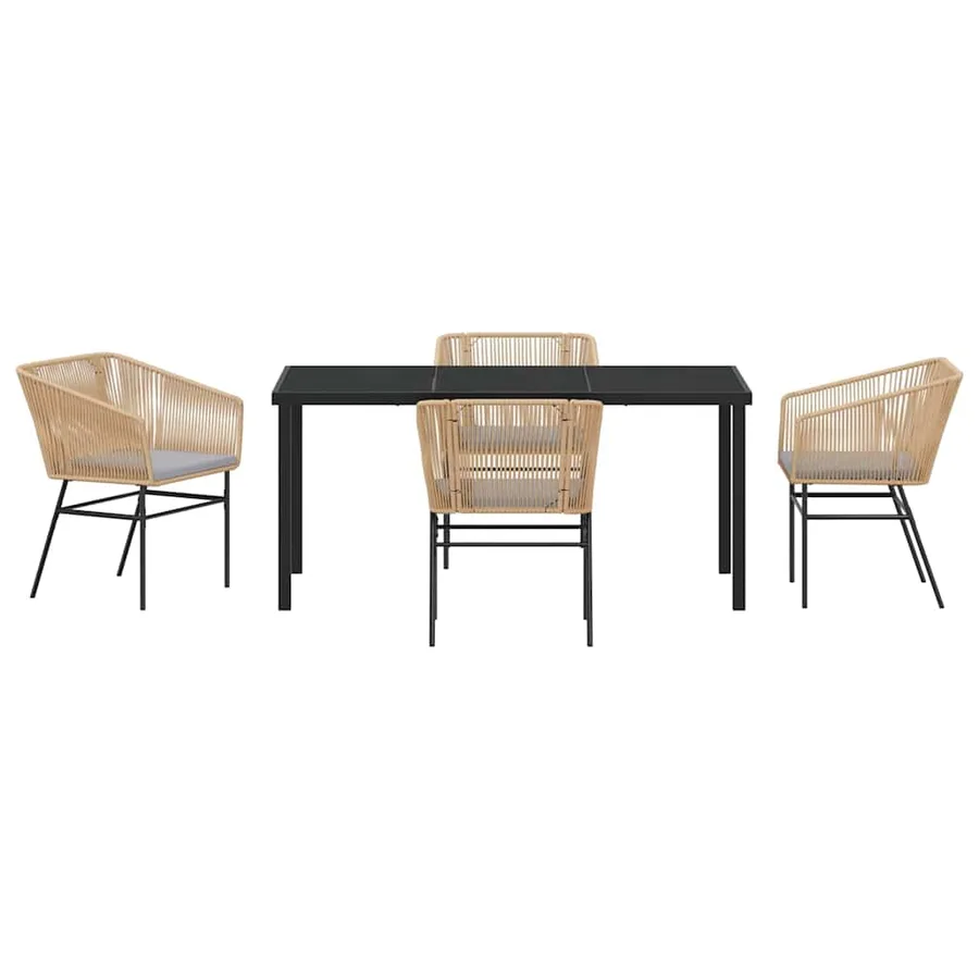 Ensemble de salle à manger pour jardin 5 pcs Marron - 7