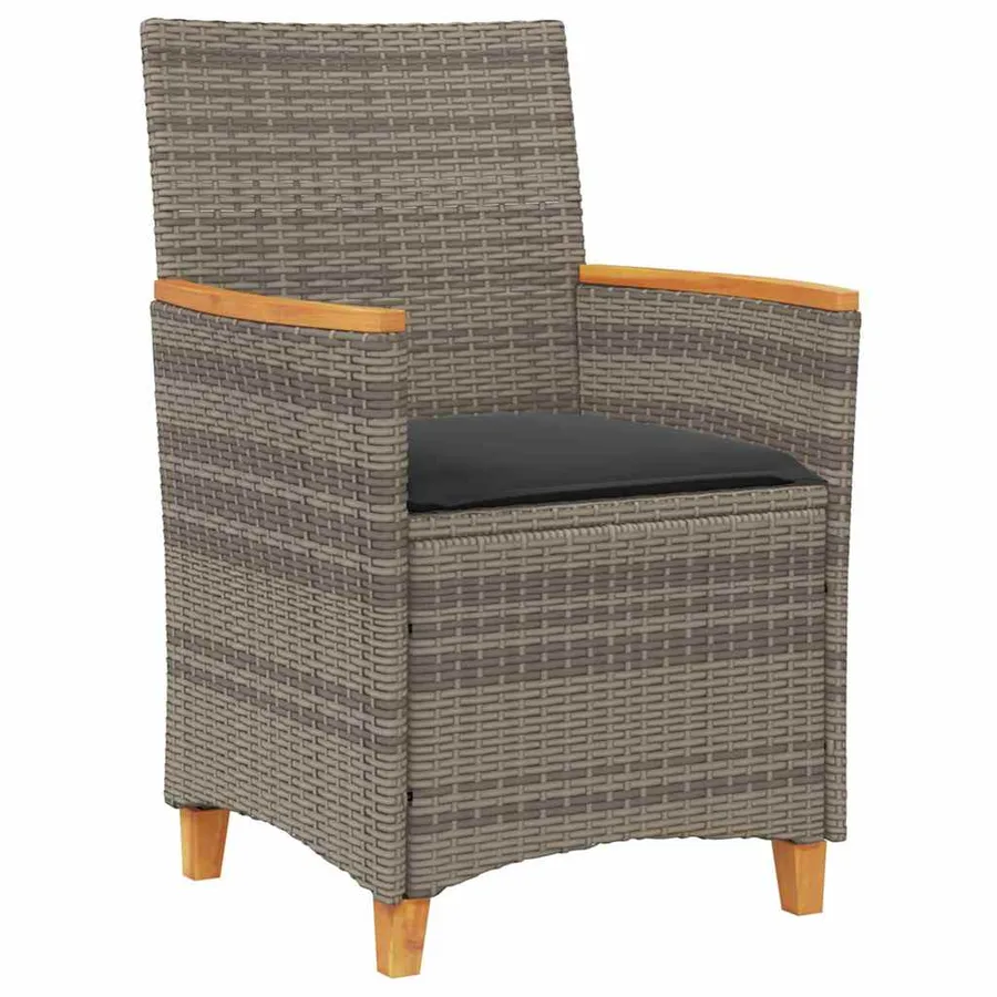 Ensemble de salle à manger pour jardin 7 pcs Gris polyrotin - 6