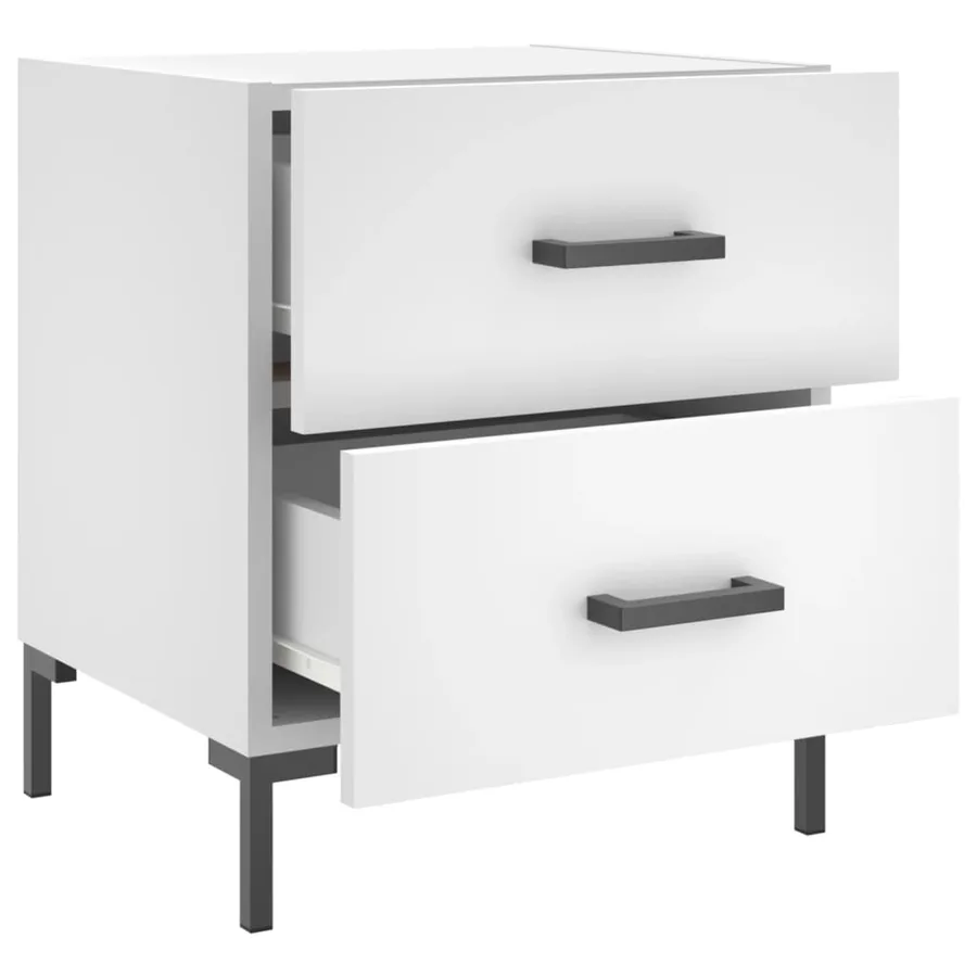 Table de chevet blanc 40x35x47,5 cm bois d’ingénierie - 5