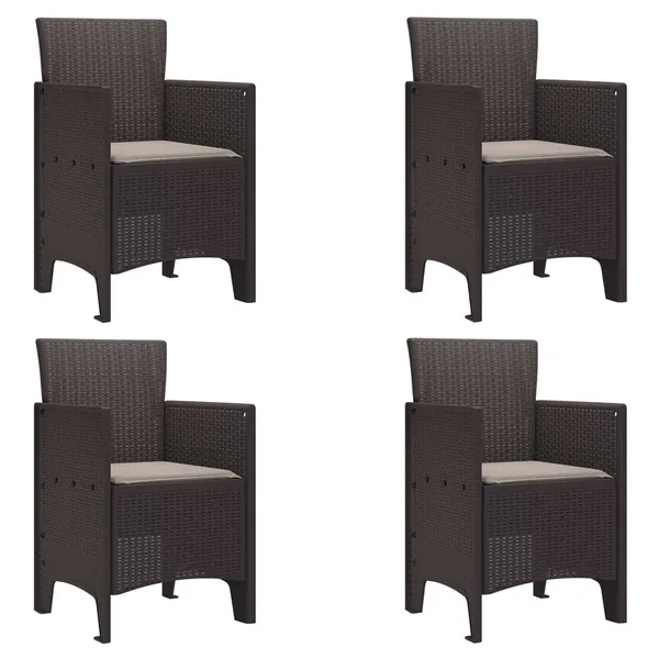 Chaise de jardin 4 pcs Marron 53 x 49 x 85 cm Polypropylène