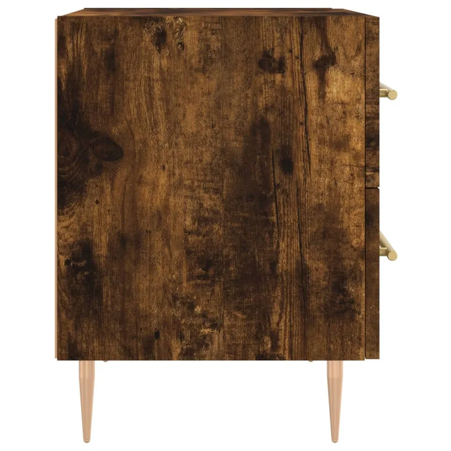 Table de chevet chêne fumé 40x35x47,5 cm bois d’ingénierie - 7