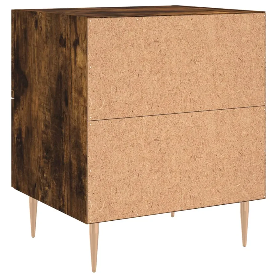 Table de chevet chêne fumé 40x35x47,5 cm bois d’ingénierie - 8