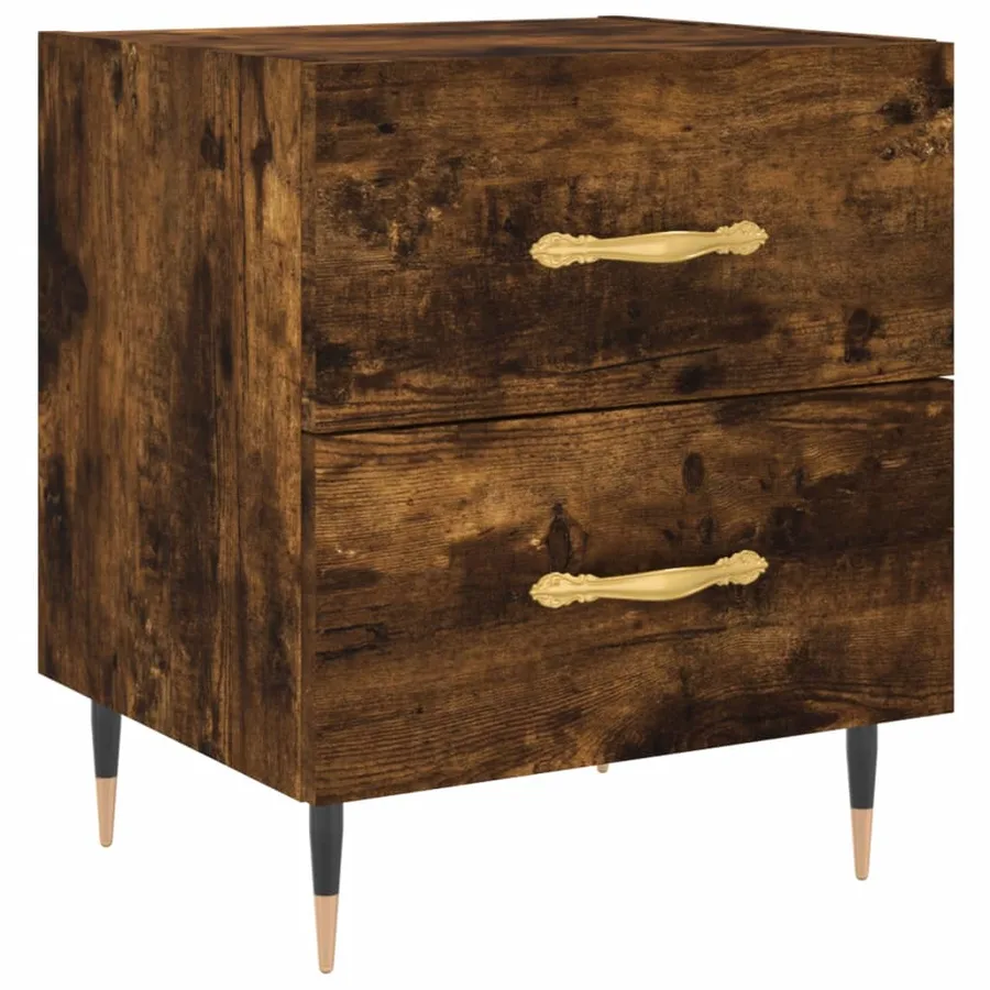 Tables de chevet 2pcs chêne fumé 40x35x47,5cm bois d’ingénierie - 5