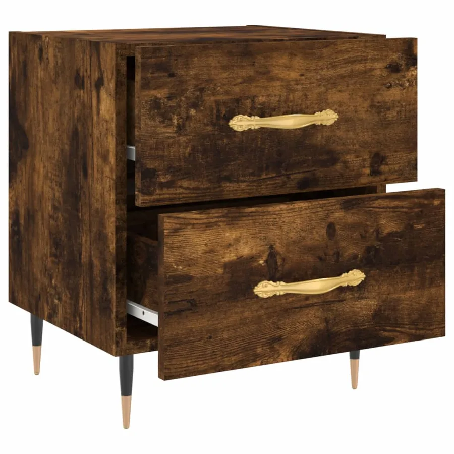 Tables de chevet 2pcs chêne fumé 40x35x47,5cm bois d’ingénierie - 8