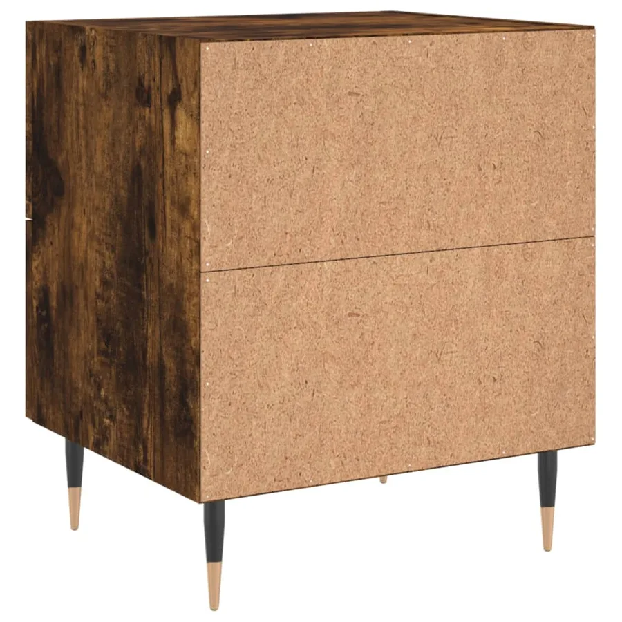 Tables de chevet 2pcs chêne fumé 40x35x47,5cm bois d’ingénierie - 9