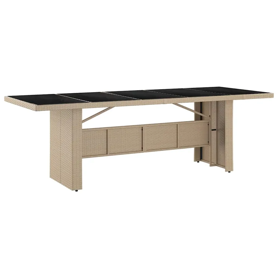 Ensemble de salle à manger pour jardin 9 pcs Beige polyrotin - 5