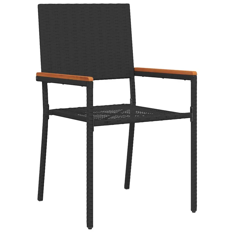 Ensemble de salle à manger pour jardin 5 pcs Noir polyrotin - 6