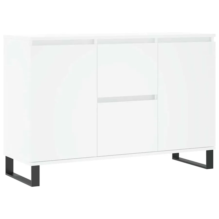 Buffet blanc 101,5x35x70 cm bois d'ingénierie - 2