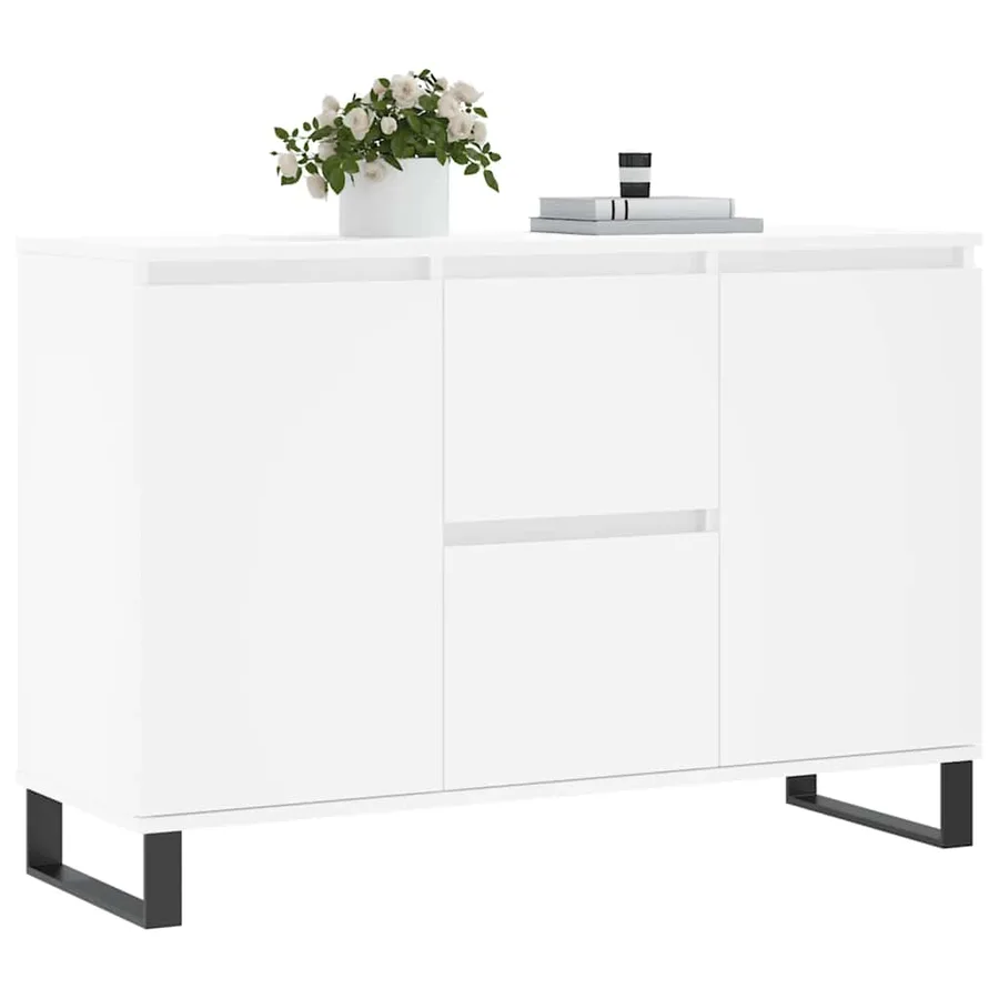 Buffet blanc 101,5x35x70 cm bois d'ingénierie - 3