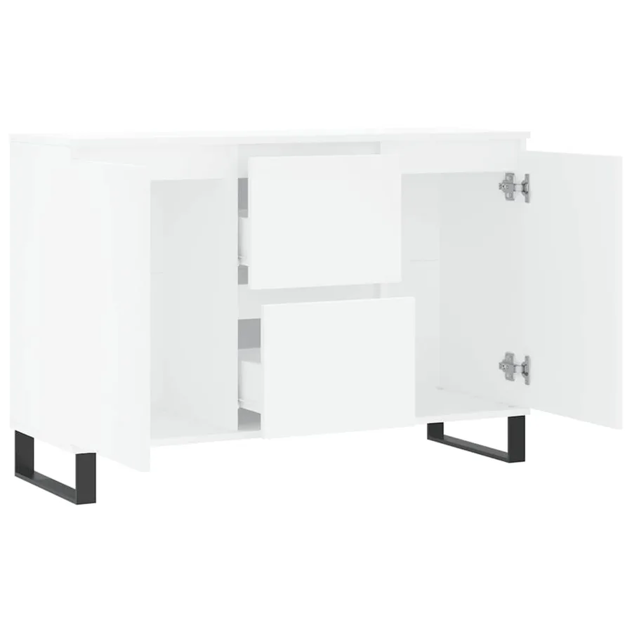 Buffet blanc 101,5x35x70 cm bois d'ingénierie - 6