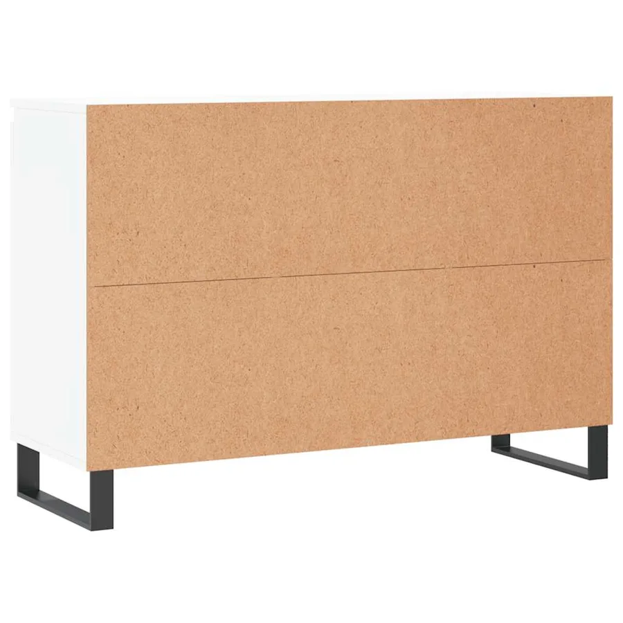 Buffet blanc 101,5x35x70 cm bois d'ingénierie - 8
