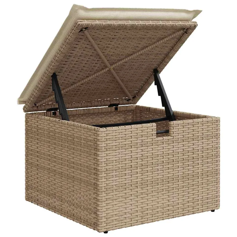Ensemble de canapé de jardin 9 pcs Beige Poly rotin - 15