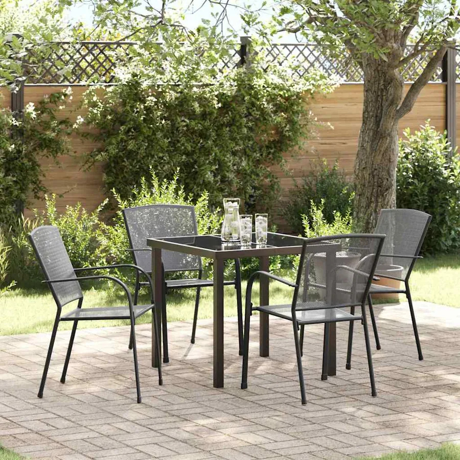 Ensemble de salle à manger pour jardin 5 pcs Anthracite