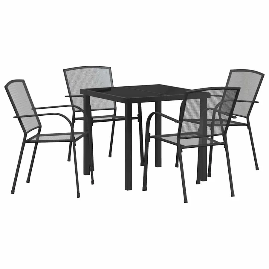 Ensemble de salle à manger pour jardin 5 pcs Anthracite - 2