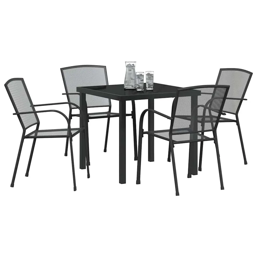 Ensemble de salle à manger pour jardin 5 pcs Anthracite - 3