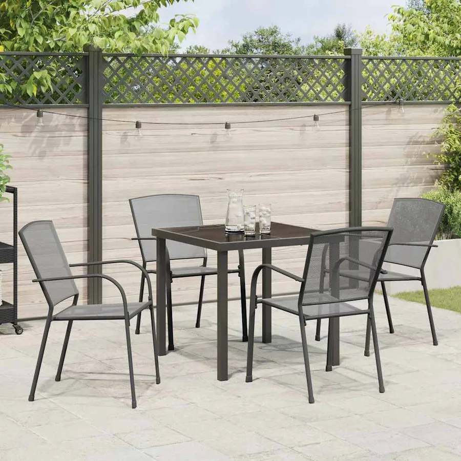 Ensemble de salle à manger pour jardin 5 pcs Anthracite - 4