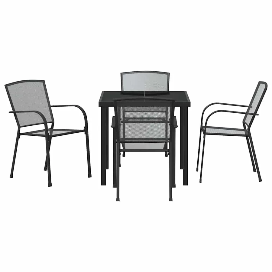 Ensemble de salle à manger pour jardin 5 pcs Anthracite - 7