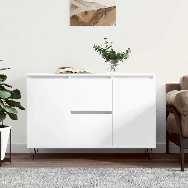 Buffet blanc 101,5x35x70 cm bois d'ingénierie