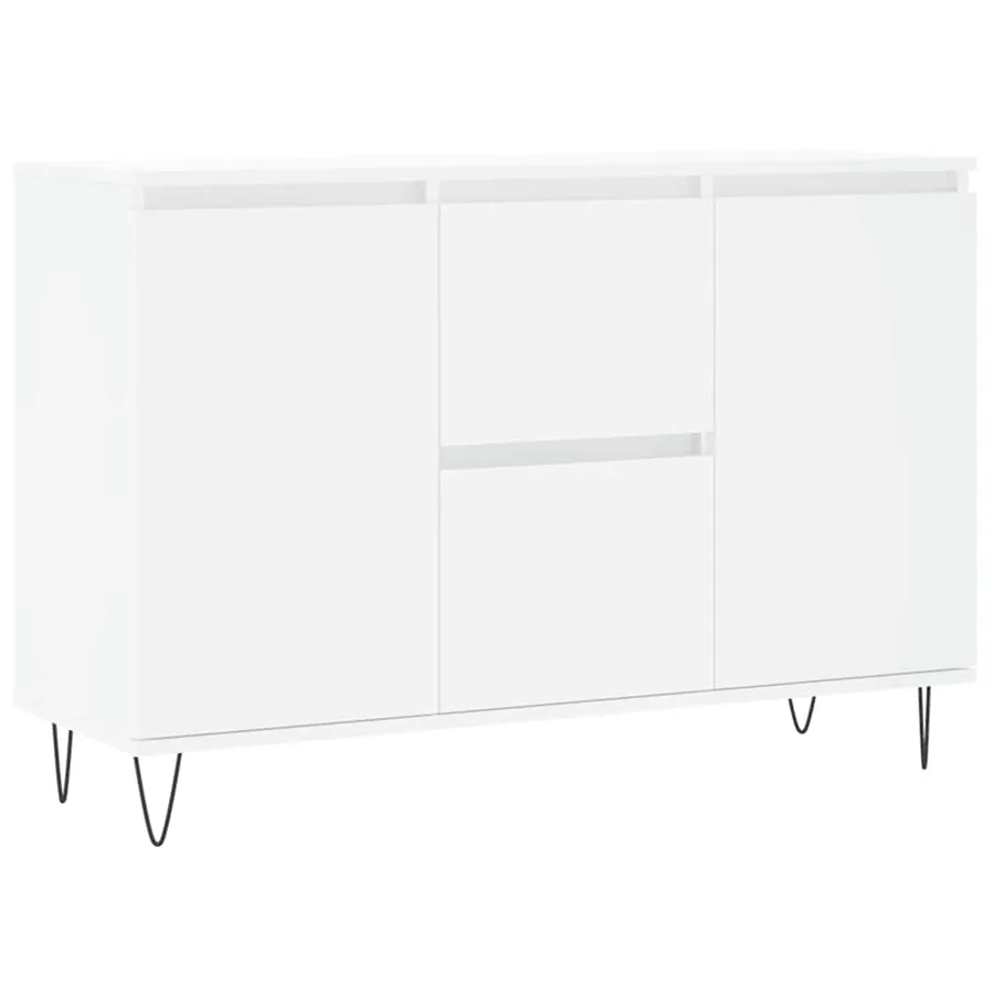 Buffet blanc 101,5x35x70 cm bois d'ingénierie - 2