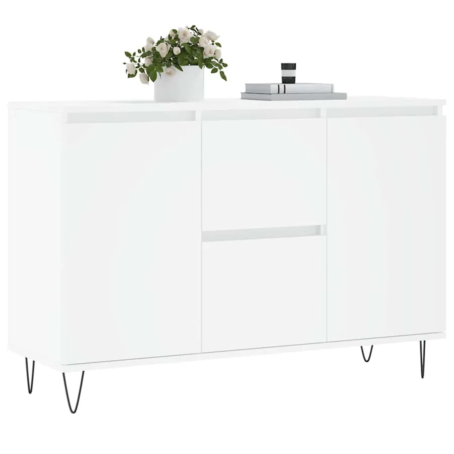 Buffet blanc 101,5x35x70 cm bois d'ingénierie - 3
