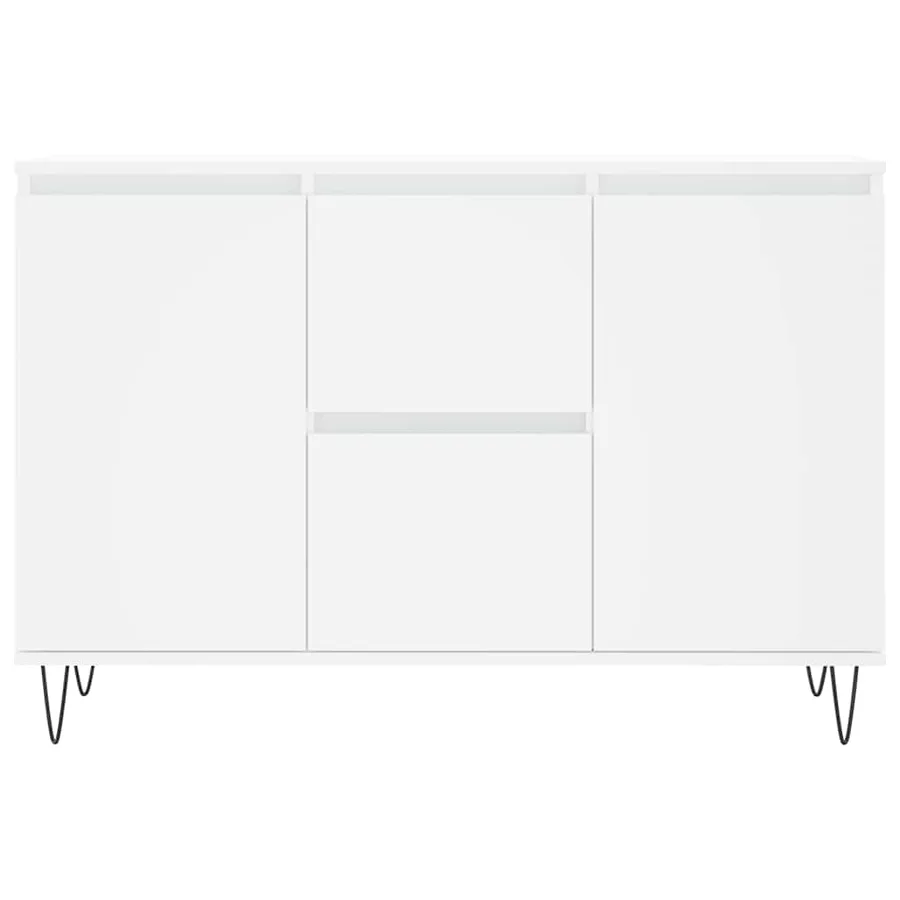 Buffet blanc 101,5x35x70 cm bois d'ingénierie - 5