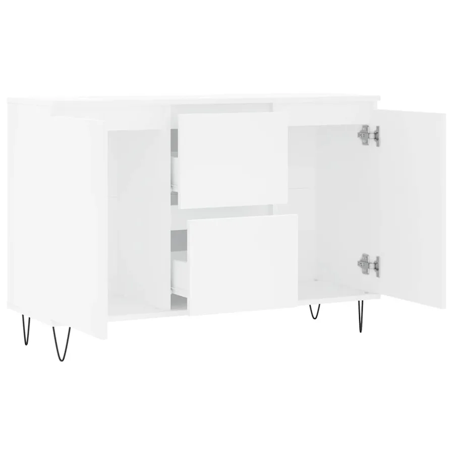 Buffet blanc 101,5x35x70 cm bois d'ingénierie - 6