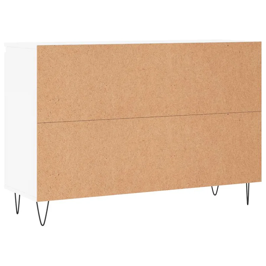 Buffet blanc 101,5x35x70 cm bois d'ingénierie - 8