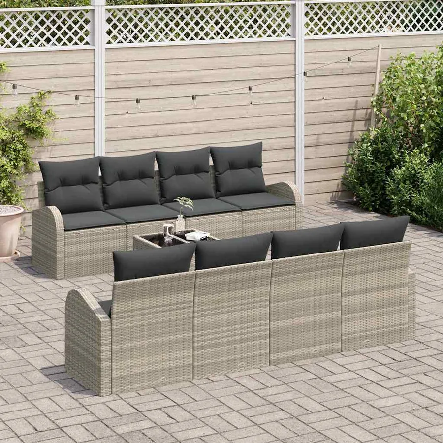 Ensemble de canapé de jardin Gris clair 55 x 55 x 37 cm - 3
